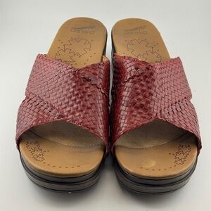 Dansko Women's  Leather wedge sandals slides comfort Size 40- US Size 9-9.5
